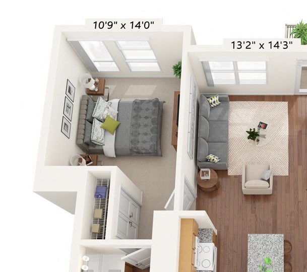 Two Bedroom - A Floor Plan Two Bedroom - A Floor Plan at Bren Road Station 55+ Apartments, Minnetonka
